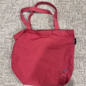J. Crew Coral-Red Canvas Tote